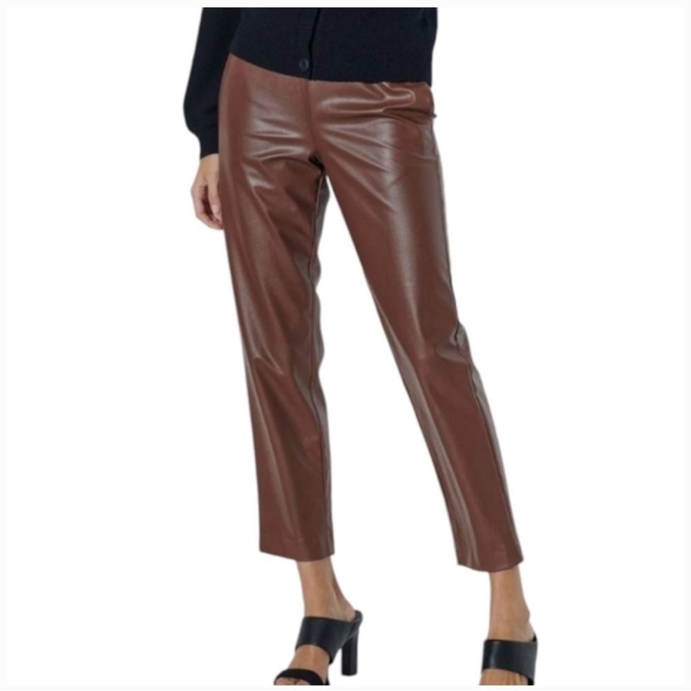The Reset Brown Cropped Leather Pants